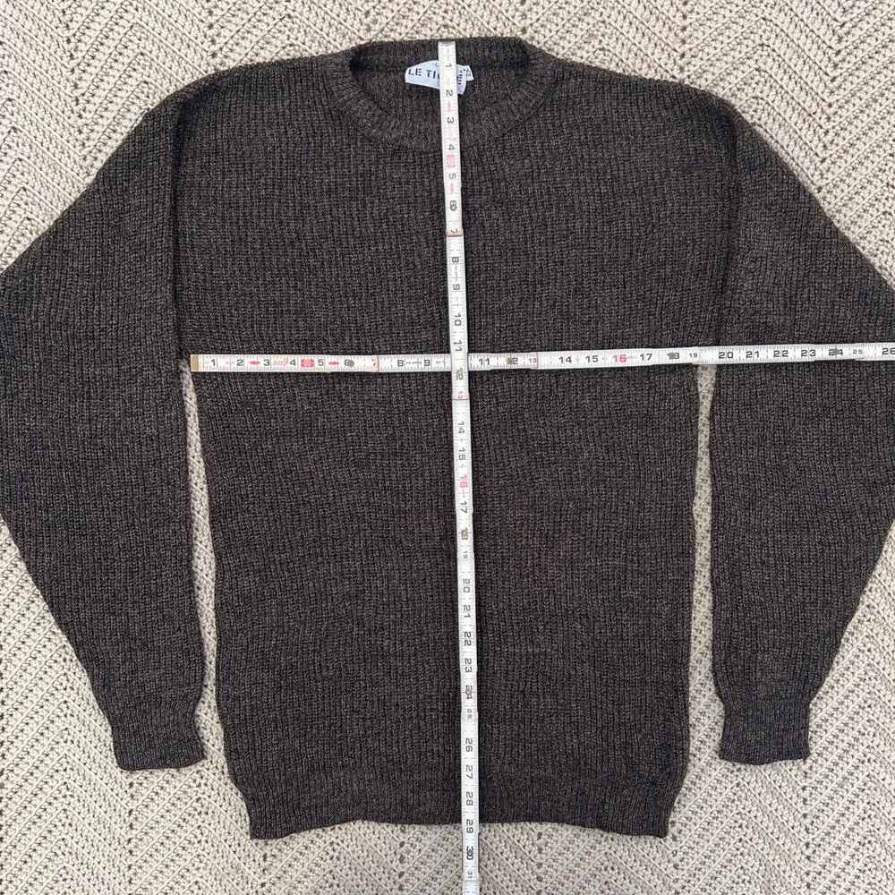 Vintage 90s Dark Brown Grandpa‎ Sweater Le Tigre - Size Large Tall